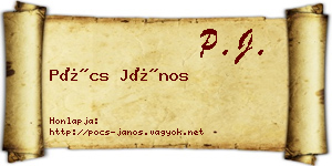 Pócs János névjegykártya