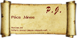 Pócs János névjegykártya